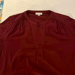 Calvin Klein collarless top Maroon. XL size